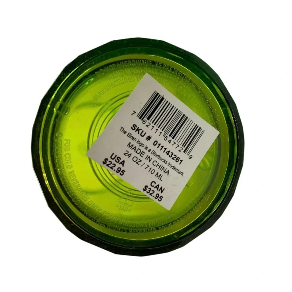 STARBUCKS Iridescent Green 24oz Tumbler with Dome Top
